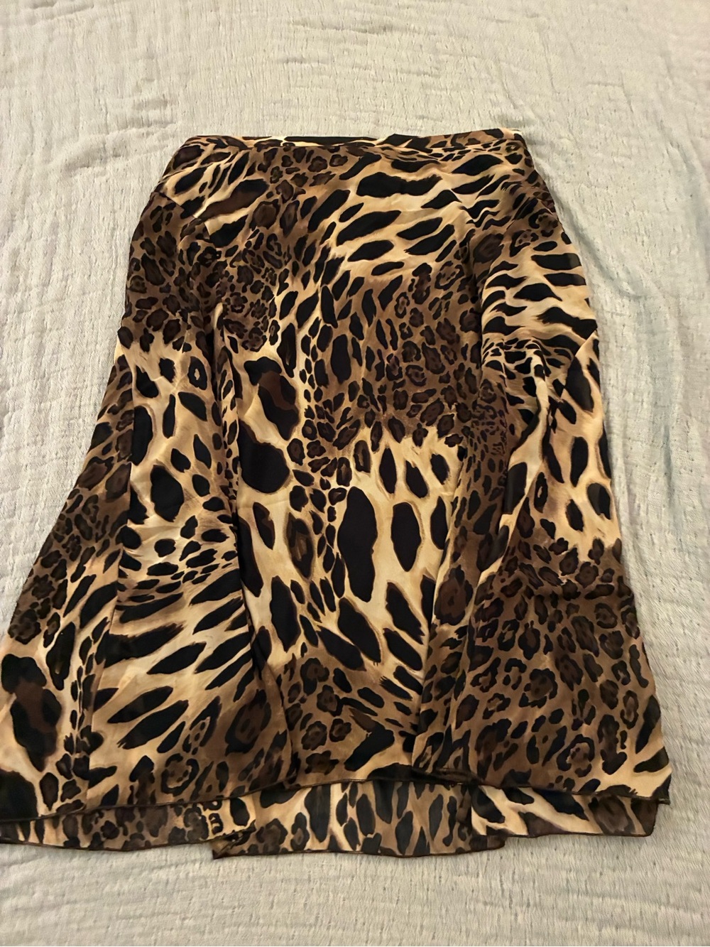dressbarn Animal Print Satin A-Line Skirt - Brown & Black